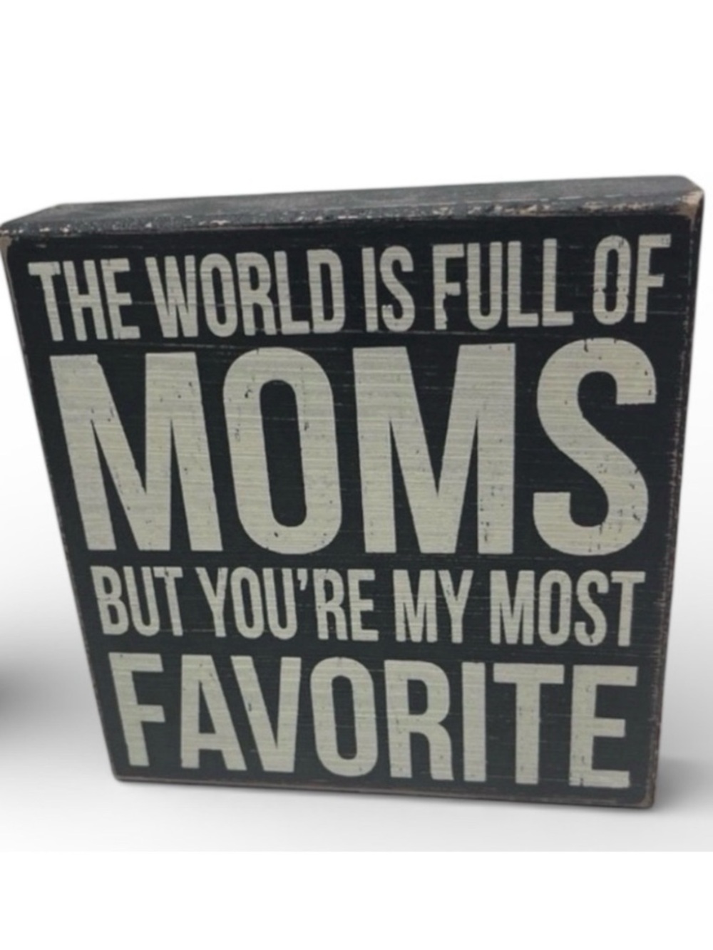 Farmhouse Mom Quote Wood Sign Black White Rustic Wall Decor
